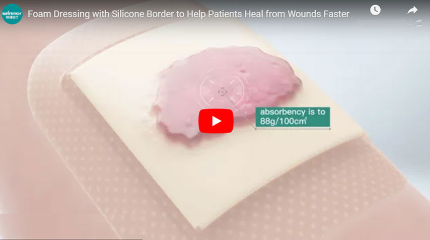 Pansement en mousse avec bordure en Silicone pour aider les Patients à guérir des blessures plus rapidement