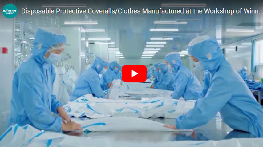 Combinaisons de protection jetables/vêtements fabriqués à l’atelier de Winner Medical